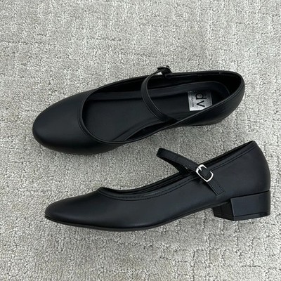 DV Dolce Vita Dollie Ballet Flat Size 7.5 Black Lather Round Toe Mary Jane Shoes