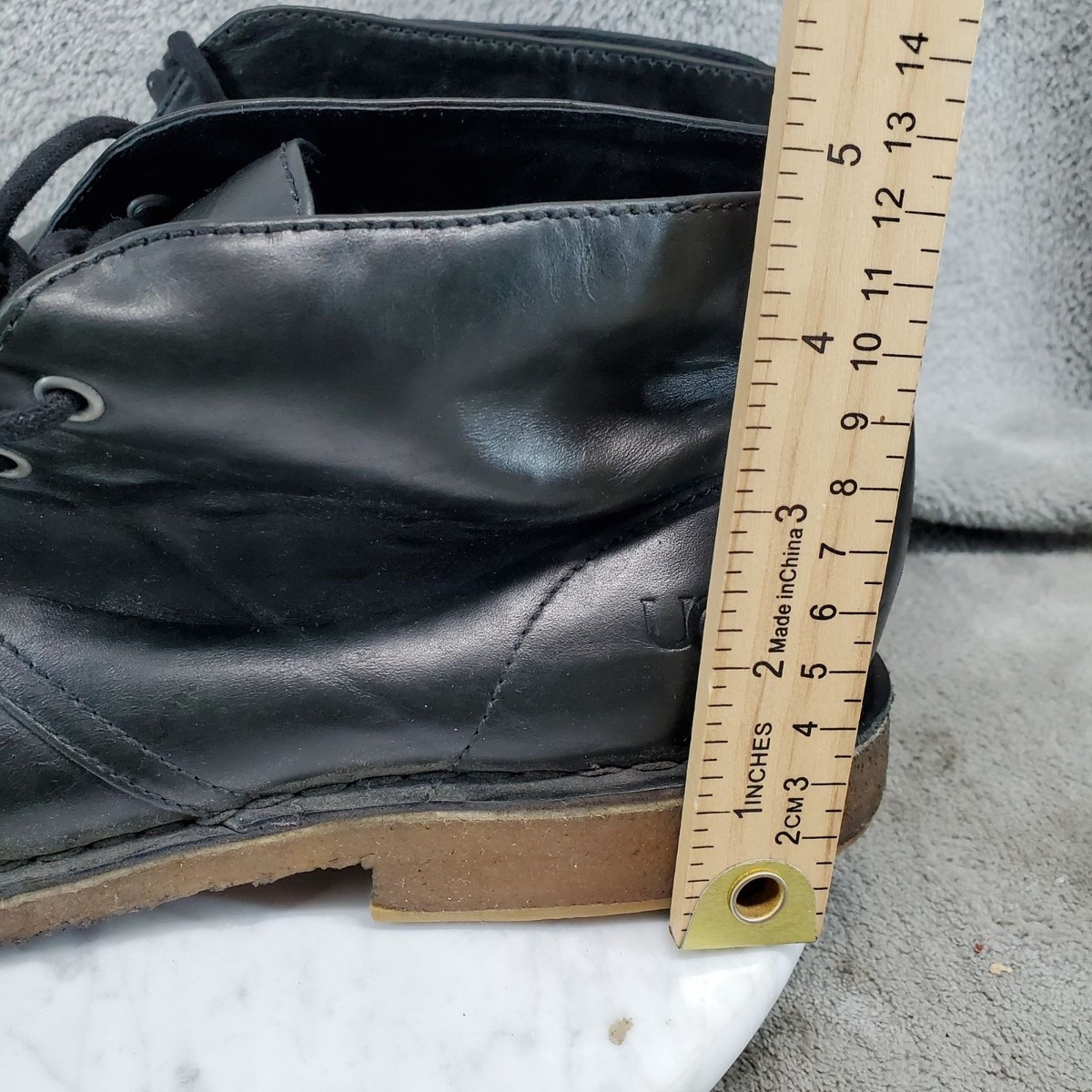 Ugg Shoes Mens Size 11 Black Leather Leighton Crepe Rubber Chukka Boots *GUC* Ugg Shoes Mens Size 11 Black Leather Leighton Crepe Rubber  main image 3