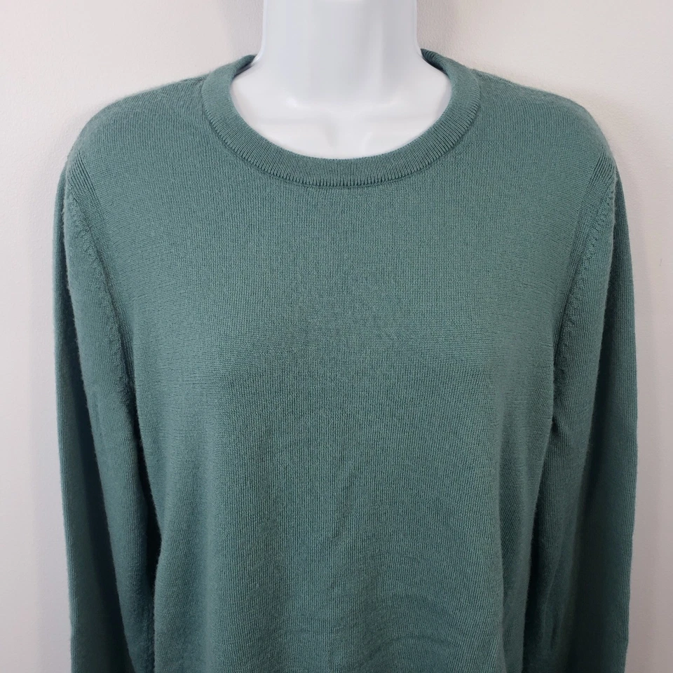 Express Conscious Edit Mens Large  Merino Wool Crew Neck Sweater Green L /A267 - Image 3 of 4