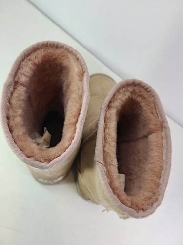 UGG 5824 Classic Short 7 Pink Suede SHEEPSKIN Ankle Winter Snow Boots - Picture 4 of 5