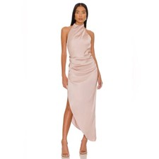 Nookie Amelia Halter Pink Gown in Nude NEW WITH TAG Size XS Wedding Formal