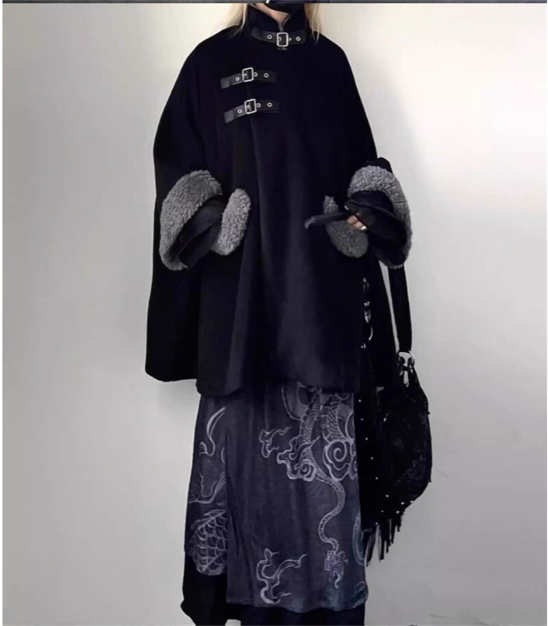 Chinese Style Ethnic Style Down Jacket Women's Long Over-the-knee National Style Retro Buckle Jacket
