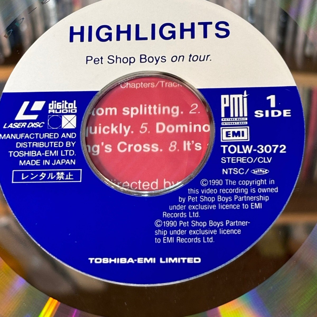 HIGHLIGHTS Pet Shop Boys on tourレーザーディスク PET SHOP BOYS Highlights On Tour JAPAN Laser Disc LD TOLW-3072