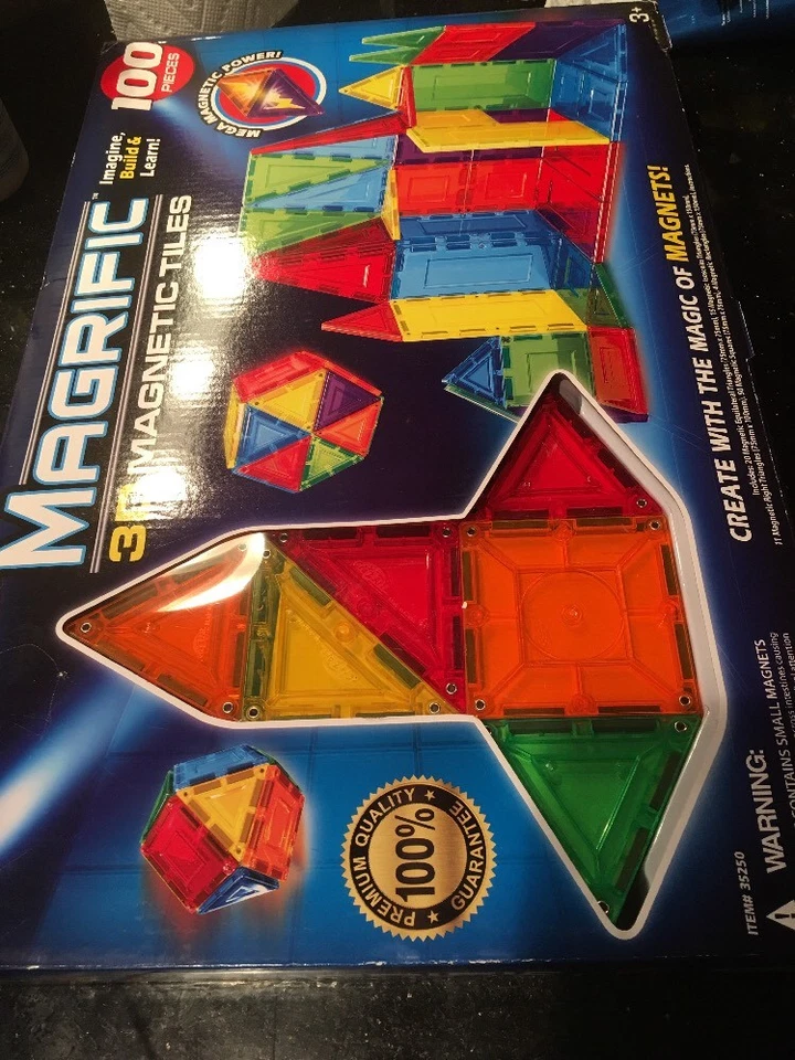 Cra-Z-Art Magrific Magnetic Set 100-Piece TILES New Factory Sealed Box - Image 3 of 4