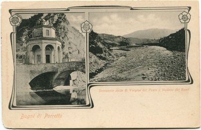 Early '900 Baths Porretta Sanctuary Blessed Virgin Bridge Valley Rhine FP B/N
