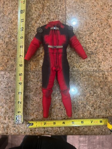 1/6 12"  scale Sideshow Marvel Deadpool red black flight suit jumpsuit - Afbeelding 1 van 2