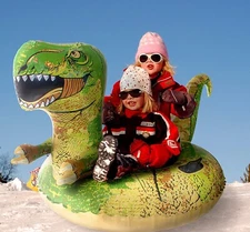 Snow Tubes Sleds - (2 Pack) Snow Tubes for Sledding Toys, Dinosaur