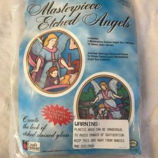 craft house vintage masterpiece etched angels / Avon