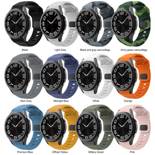 Bracelet de montre en silicone pour montre Samsung Galaxy Watch7 6 5 4 40/42/43/44/45/46/47 mm - Photo 2 sur 19
