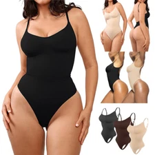 Women Tummy Control Low Back Body Shaper Slimming Thong Bodysuit Tops