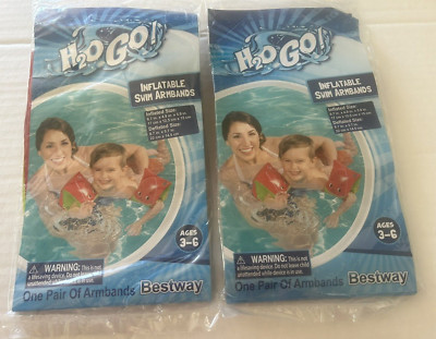 Armband Floats Swim Bands Inflatable H20 Go Watermelon Design Lot of 2 New