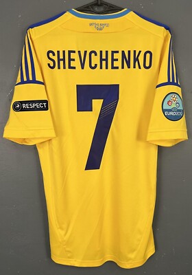 SHEVCHENKO #7 MEN UKRAINE NATIONAL 2012/2013 SOCCER FOOTBALL SHIRT