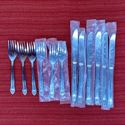 12pc Lot CUSTOMCRAFT Floral Stainless Flatware Japan CUS2 Fork/Knife Utensil Set