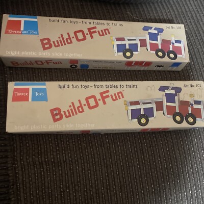 Vintage 1965 Tupperware Tupper Toys Build-O-Fun #101 Lot Of Two In Boxes