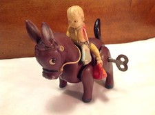 Vintage Trade Mark Toys-Japan Celluloid Plastic Wind Up Horse W/Cowboy Rider