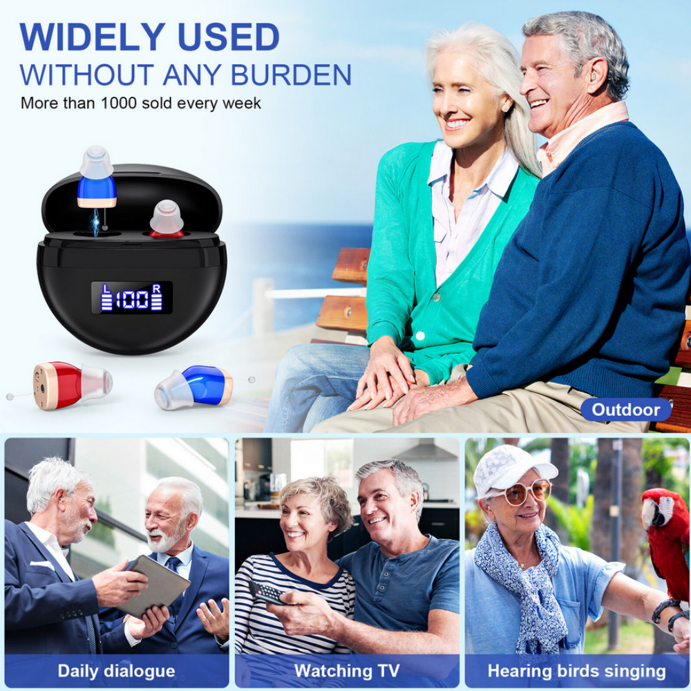 Digital Hearing Aids for Seniors Rechargeable Noise Reduction Sound Amplifier
