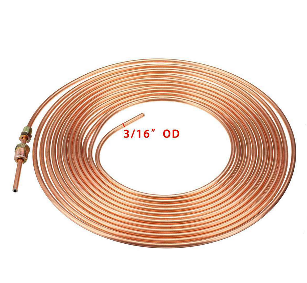 2x Copper Nickel STEEL Brake Line Tubing Kit 3/16" 50Ft Coil Roll+
