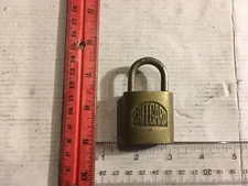 Vintage Old Antique Brass SAFEGARD Padlock, NO KEY