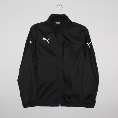 Mädchen Puma schwarze Trainingsjacke YXL Alter 13-14 Reißverschluss leichte Sportbekleidung
