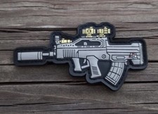 Bullpup Rifle PVC Rubber Morale Patch Hook and Loop Army Gun Tactical 2A Gear #2