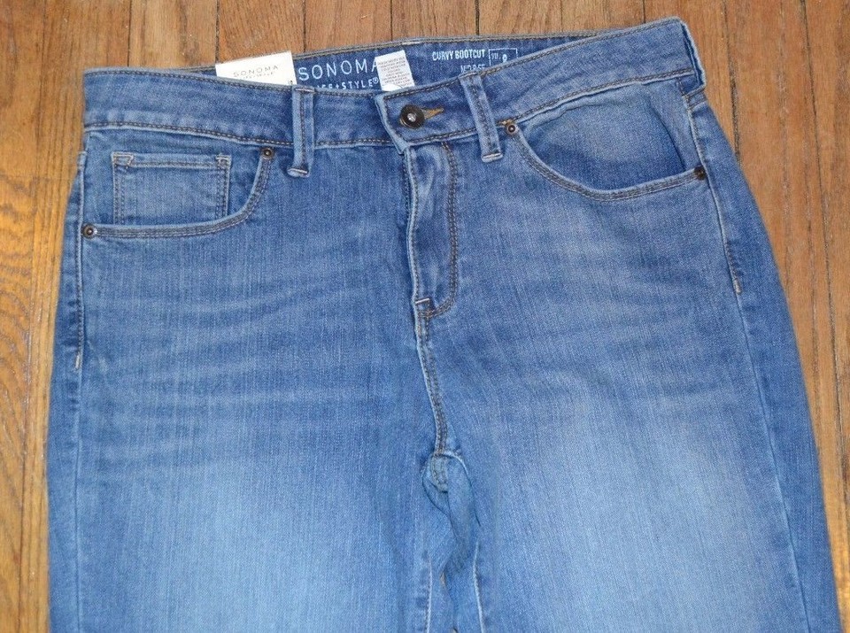 Jean Slim Bootcut SONOMA Femme Taille 24WS – Bleu, Coton Stretch, NEUF Avec étiquettes