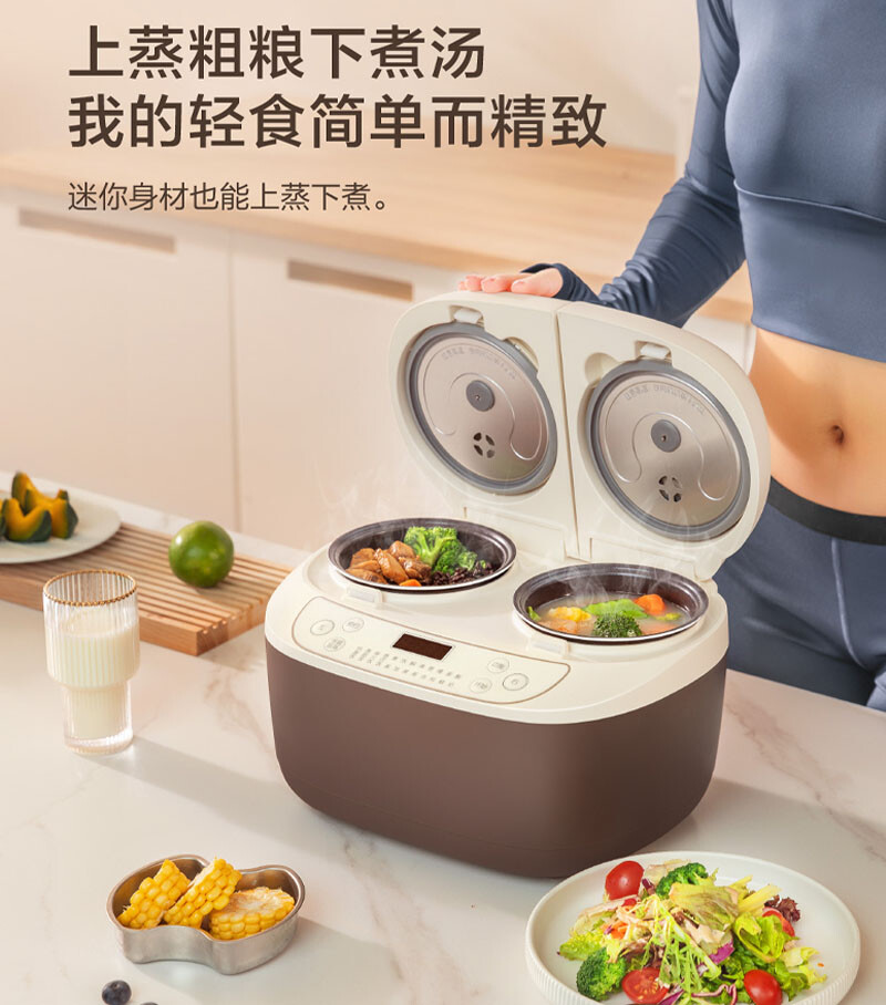 0.8L Double Gallbladder Rice Cooker Home Smart Small Micro Pressure