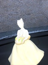 Vintage Avon Perfume Cologne Bottle Pretty YellowDress Lady Girl W Flower Basket