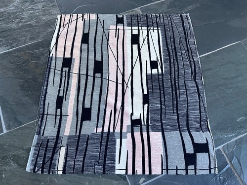 Abstract Charcoal & Pink Architectural Bridge Spans Barkcloth Ere Vintage Fabric - 第 2/12 張圖片