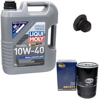 MotoröL ÖLfilter SM107/1 10W40 5 Liter + ÖLablassschraube FüR Opel Frontera TDS