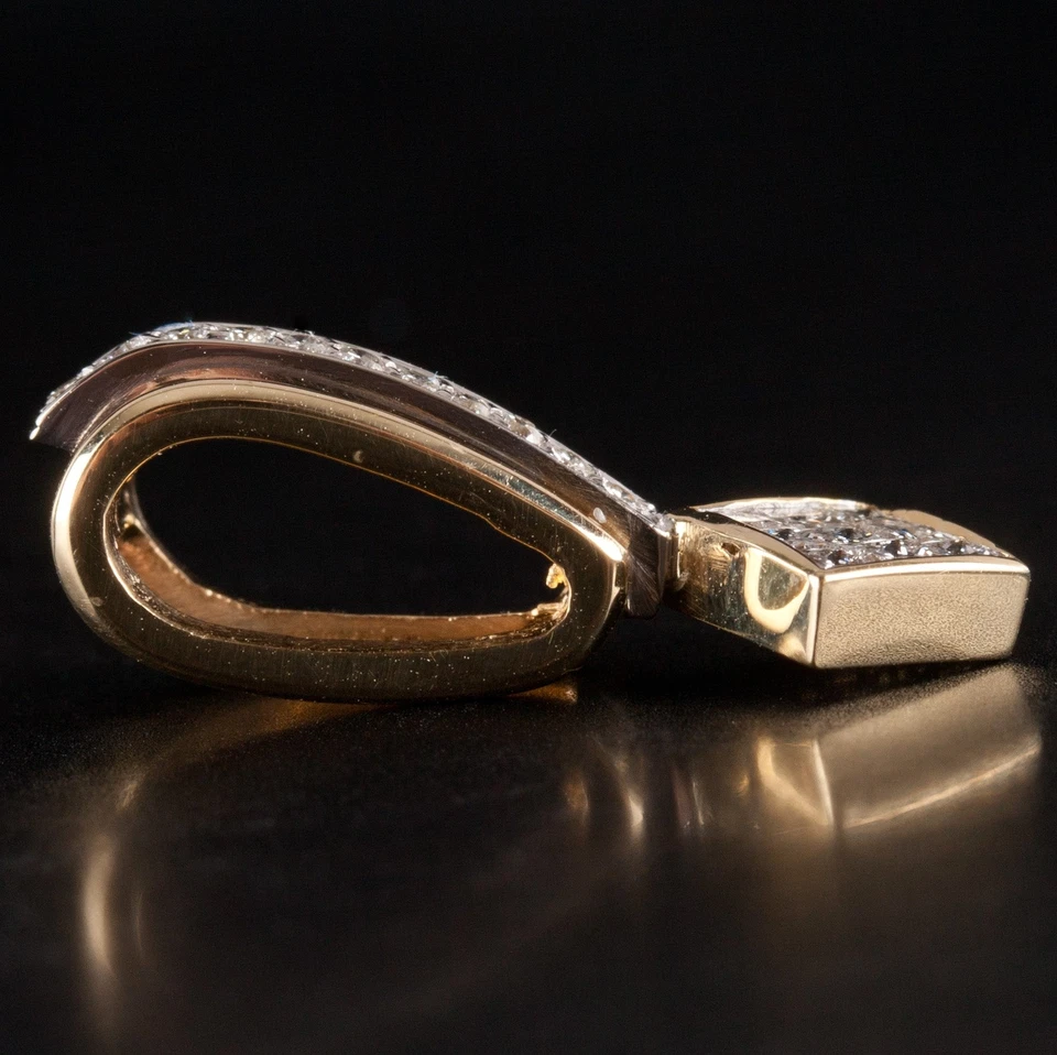 18k Yellow White Gold Princess Round Diamond Slide Style Pendant .355ctw 4.05g - Image 4 of 4