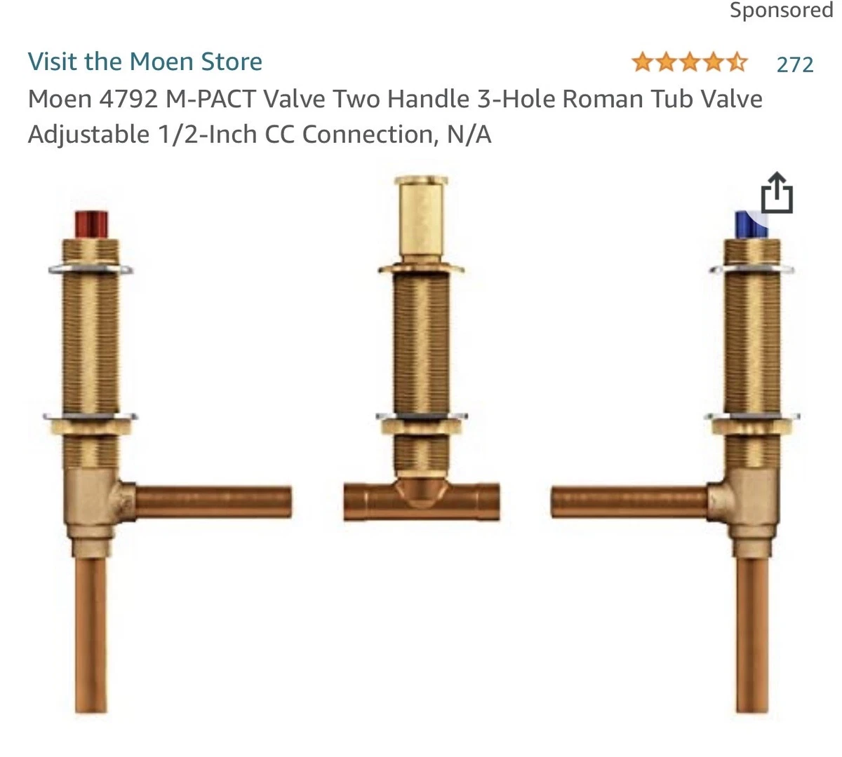 Moen 9000 MPACT 1/2 IPS Widespread Faucet RoughIn Valve, 43 OFF