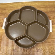 Poole Pottery Twin Tone Party Susan Hors D’ouevres Dish Chestnut Brown VGC