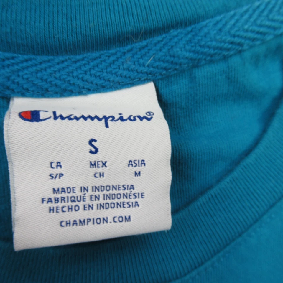 Camisa Champion Niños Pequeña Manga Corta Cuello Redondo Ligera Exterior Azul Foto 3 de 4