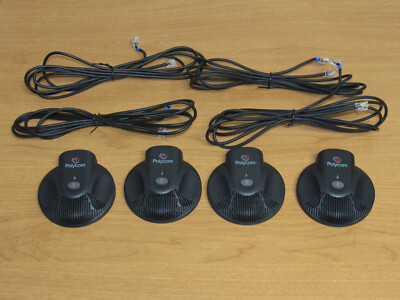 Lot of 4 Polycom SoundStation 2W Extended Microphone 2201-67840-101 D - UNTESTED