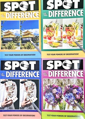 SPOT THE DIFFERENCE Intermediate Challenging Adults Kids Activity Books Set of 4
