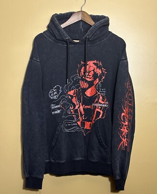 Corpse Husband Miss You Anime Hoodie Large Authentic Black Acid Wash I Am Corpse