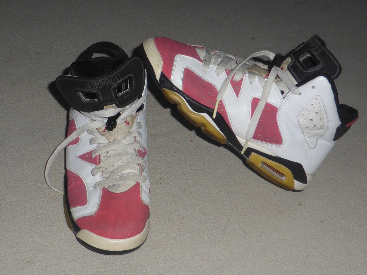 NIKE AIR JORDAN RETRO SHOES 384665-161 7Y YOUTH WHITE GS CORAL ROSE  INFARED