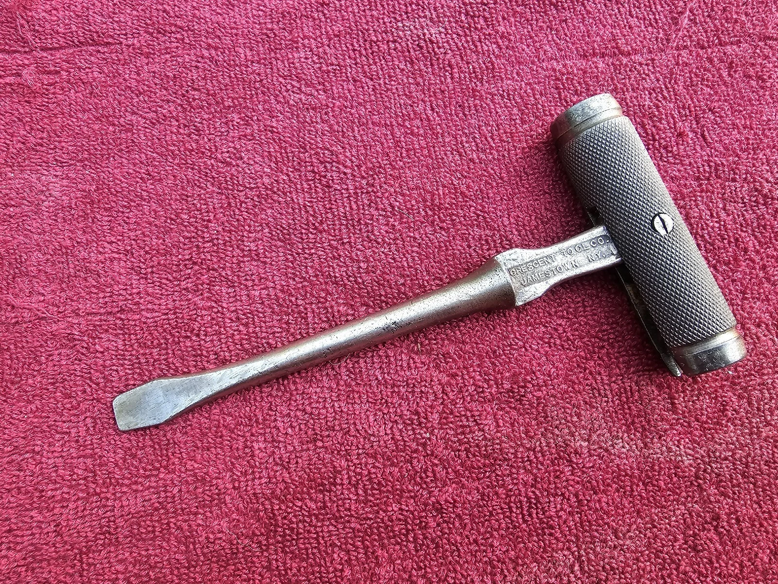 Vintage Crescent 5" T-Handle Folding Screwdriver Hammer Jamestown NY USA