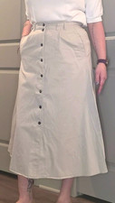 Vintage Khaki Button Front Skirt By Bugle Boy Size 12