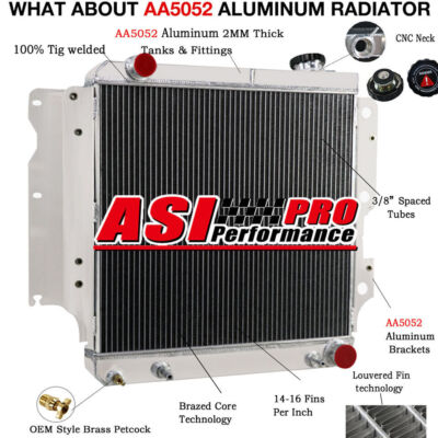 3-ROW CORE ALUMINUM RADIATOR FOR 1987-06  JEEP TJ YJ WRANGLER CHEVY GM V8 SWAP
