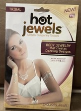 HOT JEWELS METALLIC TEMPORARY TATTOOS SHIMMERING TRIBAL 4-SHEETS SUPER COOL 