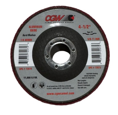 CGW 4-1/2'' x 7/8'' Unitized Surface Prep Wheels Hard-Medium T27 A/O 10 Pack