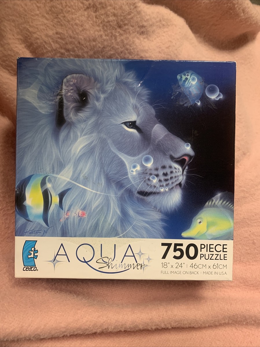 Ceaco 750 Piece Jigsaw Puzzle Aqua Shimmer Glitter 18 x 24