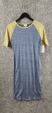 LuLaRoe Julia Dress Gray/Yellow T-Shirt Dress Stretch Women's Size XS