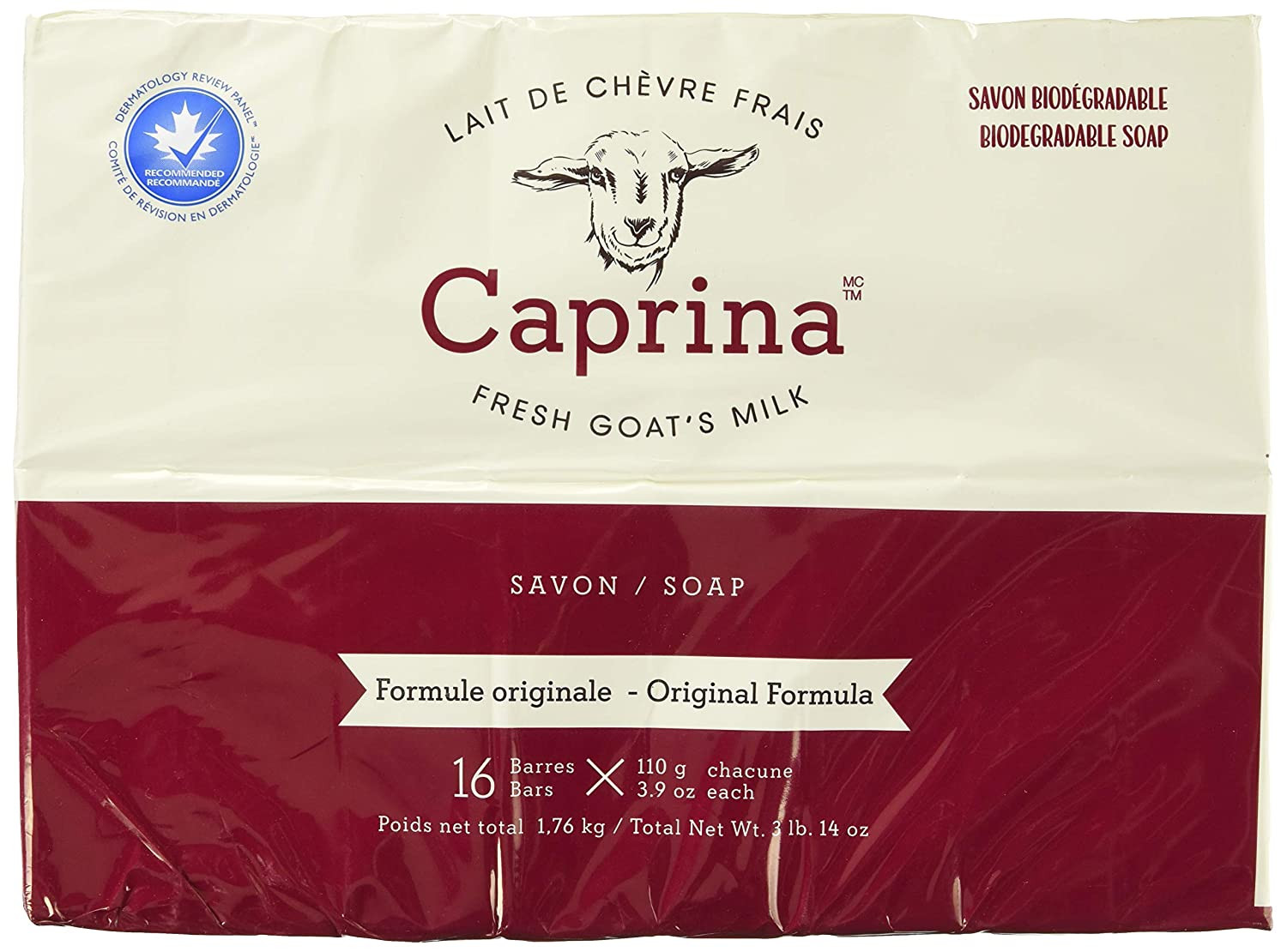 Caprina Canus Original Formula Fresh Goat'S Milk Soap, 16 Bars