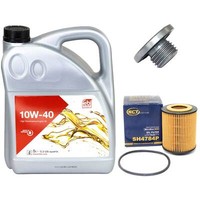 MotoröL Set 10W-40 5 Liter + ÖLfilter + Schraube FüR Opel Vectra B Zafira 3.0
