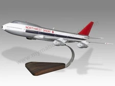 Boeing 747-100 Northwest Orient Desk Wood Airplane New Model Large Scale 1/150