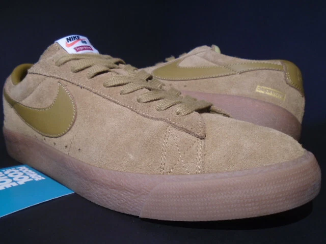 NIKE DUNK BLAZER LOW GT QS SB SUPRÊME GOMME DE BLÉ BEIGE DORÉ 716890 229 10,5