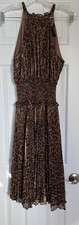 NEW WITH TAGS- BCBG MAX AZRIA Sleeveless Bronze Leopard Print Dress, Size XXS