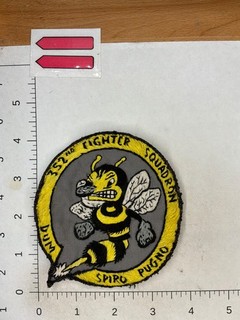 ABSOLUTELY STUNNING VINTAGE ASIAN MADE USAF 352nd FIGHTER SQUADRON PATCH